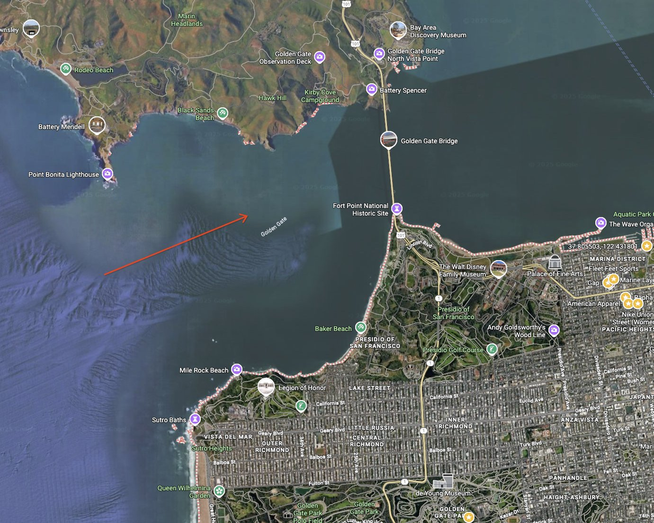 MAP ARROW TO STREET VIEW transformation - original input image showing the starting point